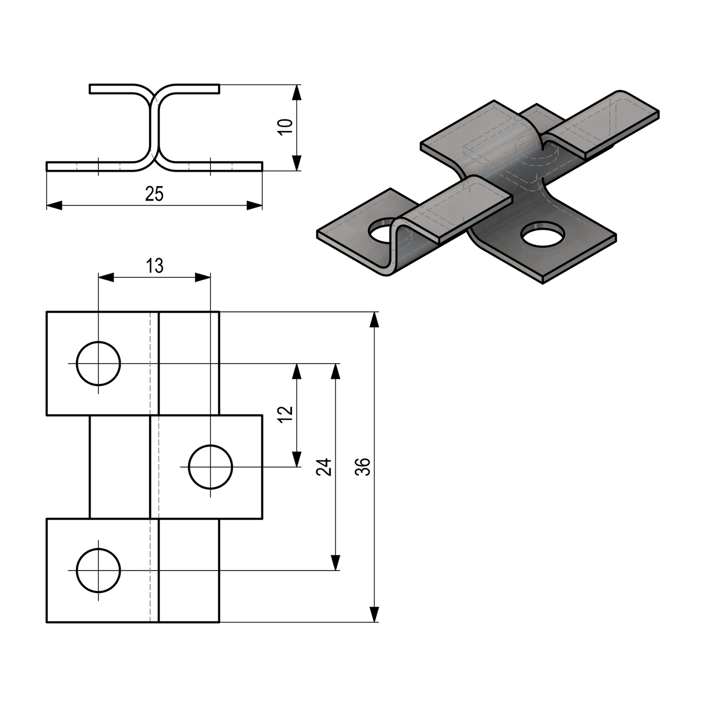Sada příslušenství pro montáž na 1 m² dřevoplastových terasových prken TeraDeck odlehčených