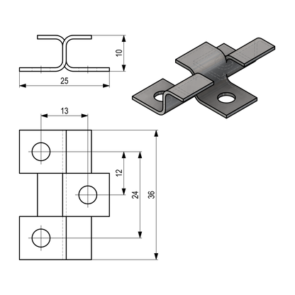 Sada příslušenství pro montáž na 1 m² dřevoplastových terasových prken TeraDeck odlehčených